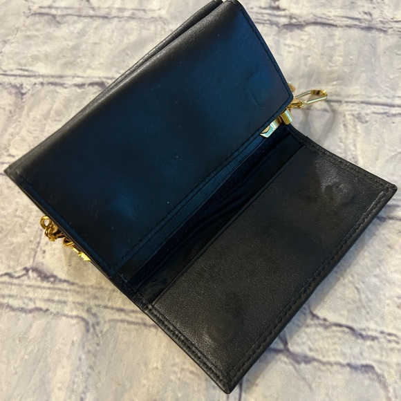 FIOCCHI ITALY BLACK LEATHER WITH GOLD TONE KEY CHAIN HOLDER WALLET - Picture 10 of 14